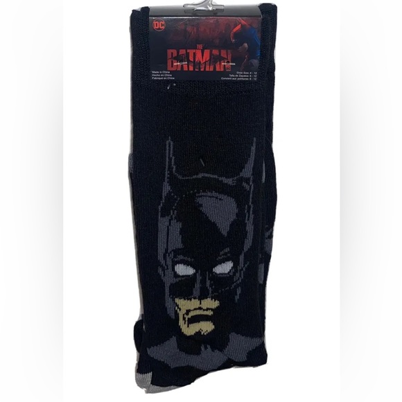 The Batman Crew Socks 2 Pair Men's 6-12 Black Gray w ? Riddler Dark Night DC NEW - Picture 1 of 10
